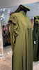 Army Green umbrella Turtle neck with chiffon Flare shoulder.