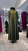 Army Green umbrella Turtle neck with chiffon Flare shoulder.
