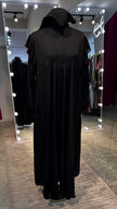 Black umbrella Turtle neck with chiffon Flare shoulder.