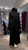 Black umbrella Nida & Chiffon combination with Front button and Balloon ruffle Sleeves.