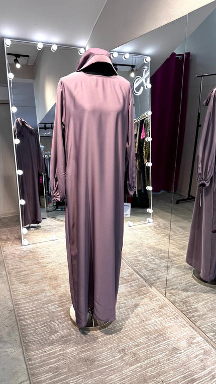 Dusty Pink Two side pockets Casual Abaya Dress/Inner
