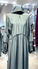 Frosty Green Nida and Pleated Chiffon combination Abaya Dress