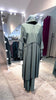 Frosty Green Nida and Pleated Chiffon combination Abaya Dress