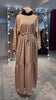 Beige Nida round neck and pleated design