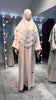 Beige Nida and Chiffon 3 Layers Khimar set