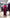 Magenta Tiger pint dress 3pcs set