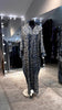 Blue Satin Leopard printing Kaftan
