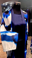 Royal Blue satin dress with Shirred design