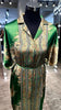 Green satin oriental printing Kaftan