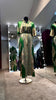 Green satin oriental printing Kaftan