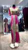 Fuchsia satin oriental printing Kaftan