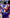 Royal blue & Rust Marble waves satin Turtle neck dress