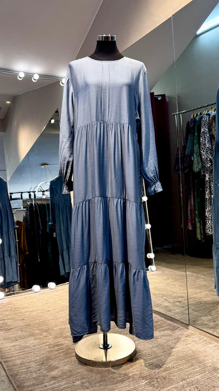 Jeans Blue 3 layers pleated cotton dress