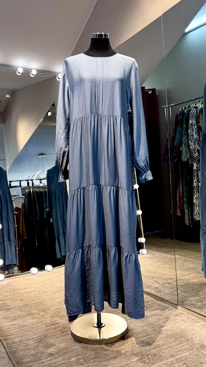 Jeans Blue 3 layers pleated cotton dress