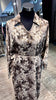 Brown Floral cotton V neck dress