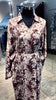Pinkish Brown Floral cotton V neck dress