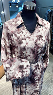 Pinkish Brown Floral cotton V neck dress