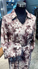 Pinkish Brown Floral cotton V neck dress