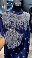 Navy Blue cotton dress with flower print