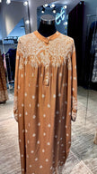 Cacao brown cotton dress with flower print