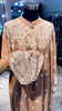 Cacao brown cotton dress with flower print