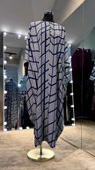 Navy Blue Farasha Kaftan with dots printing