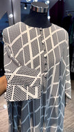 White Farasha Kaftan with dots printing