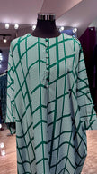 Green Farasha Kaftan with dots printing
