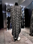 Black Farasha Kaftan with dots printing