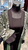 Dark Green & gray Tiger pint dress 3pcs set