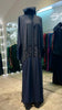 Dark Blue Zoom Abaya With Pleated and Beads design.