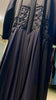 Dark Blue Zoom Abaya With Pleated and Beads design.