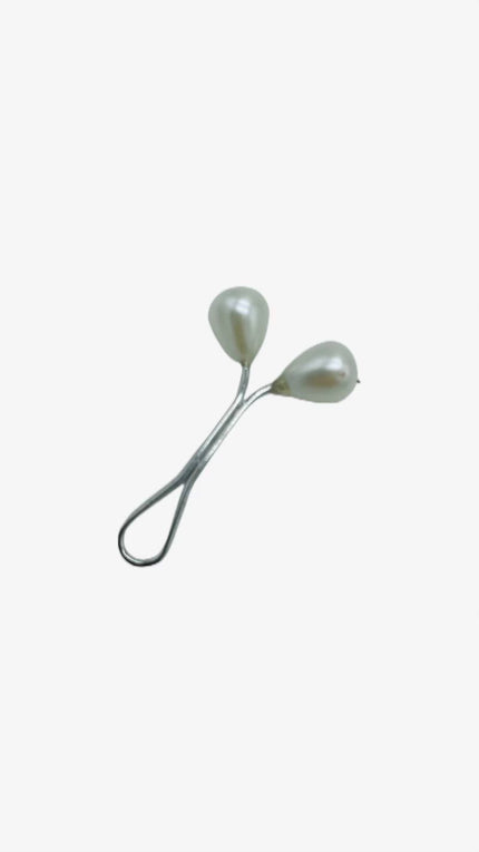 Drop Shape Twist Pearls Pin