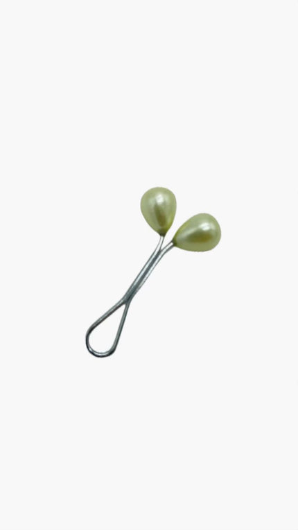 Drop Shape Twist Pearls Pin