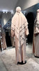 Beige Nida and Chiffon 3 Layers Khimar set