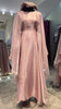 Trendy Peach Pink Organza Butterfly / Farasha Abaya