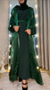 Royal Green Glass Organza 4Pcs set Abaya Embellished with stones