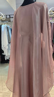 Trendy Peach Pink Organza Butterfly / Farasha Abaya