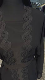 4 Piece Abaya lace Set- Black