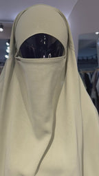 2-layers chiffon khimar Set-Light Green
