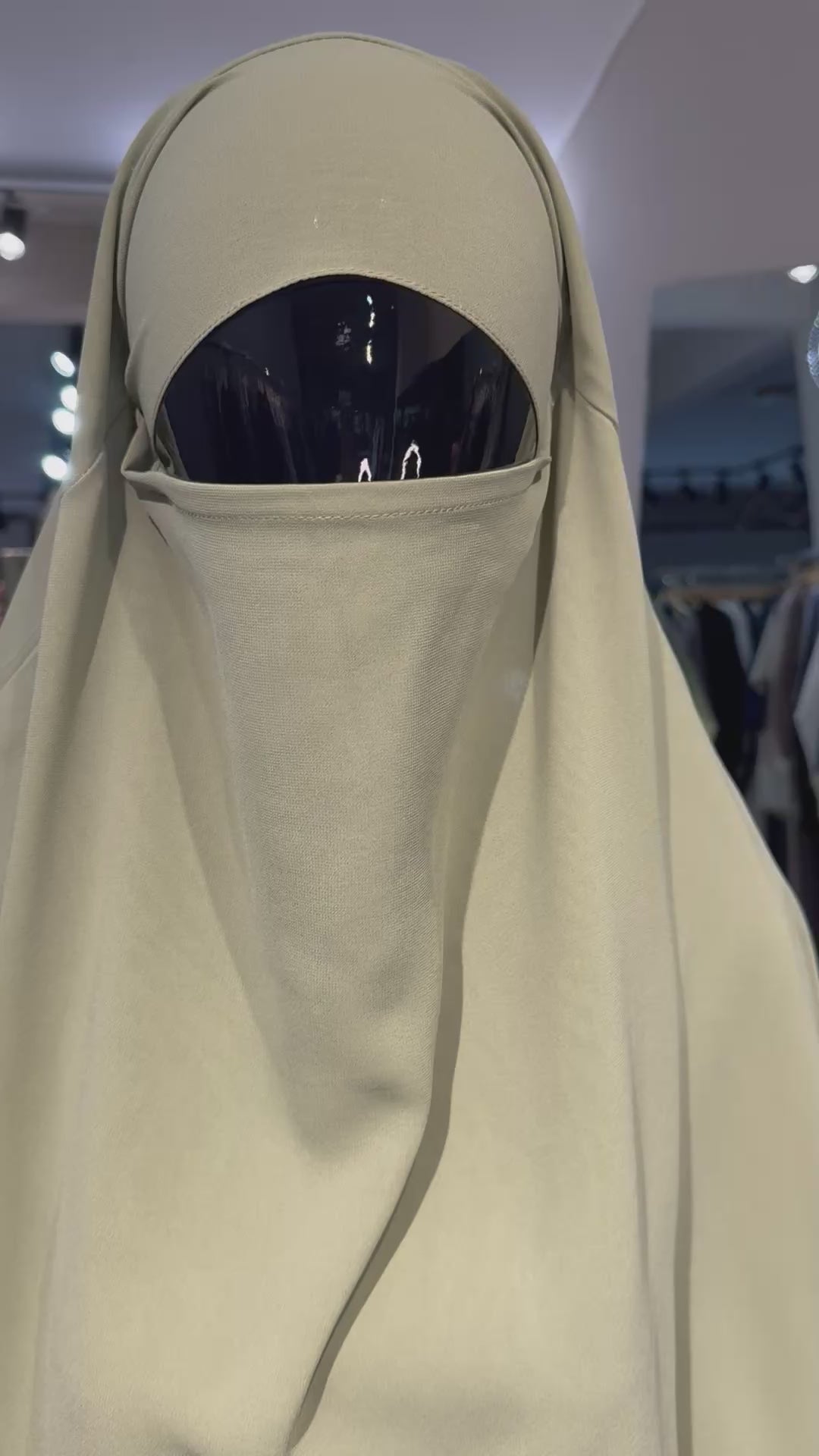 2-layers chiffon khimar Set-Light Green