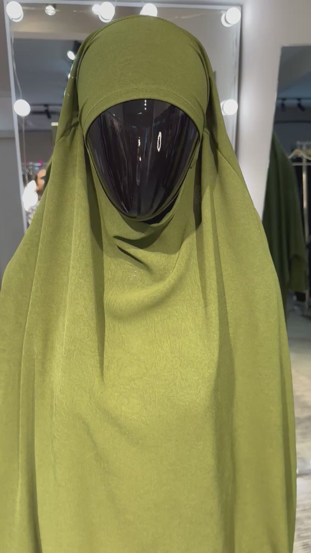 CY Crushed khimar Set-Olive Green