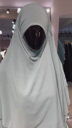 2-layers chiffon khimar Set- Mint Green