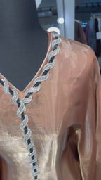 Glass Organza Farasha 3pcs set- Brown