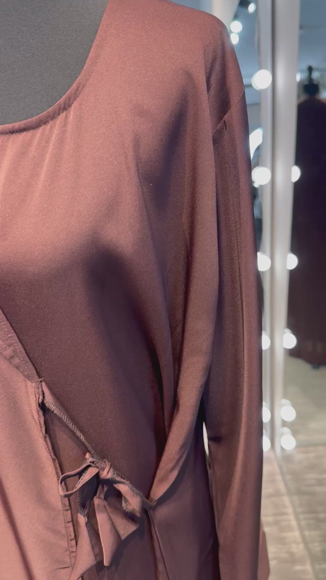 Wrap Envelope Abaya Robe- Reddish Brown