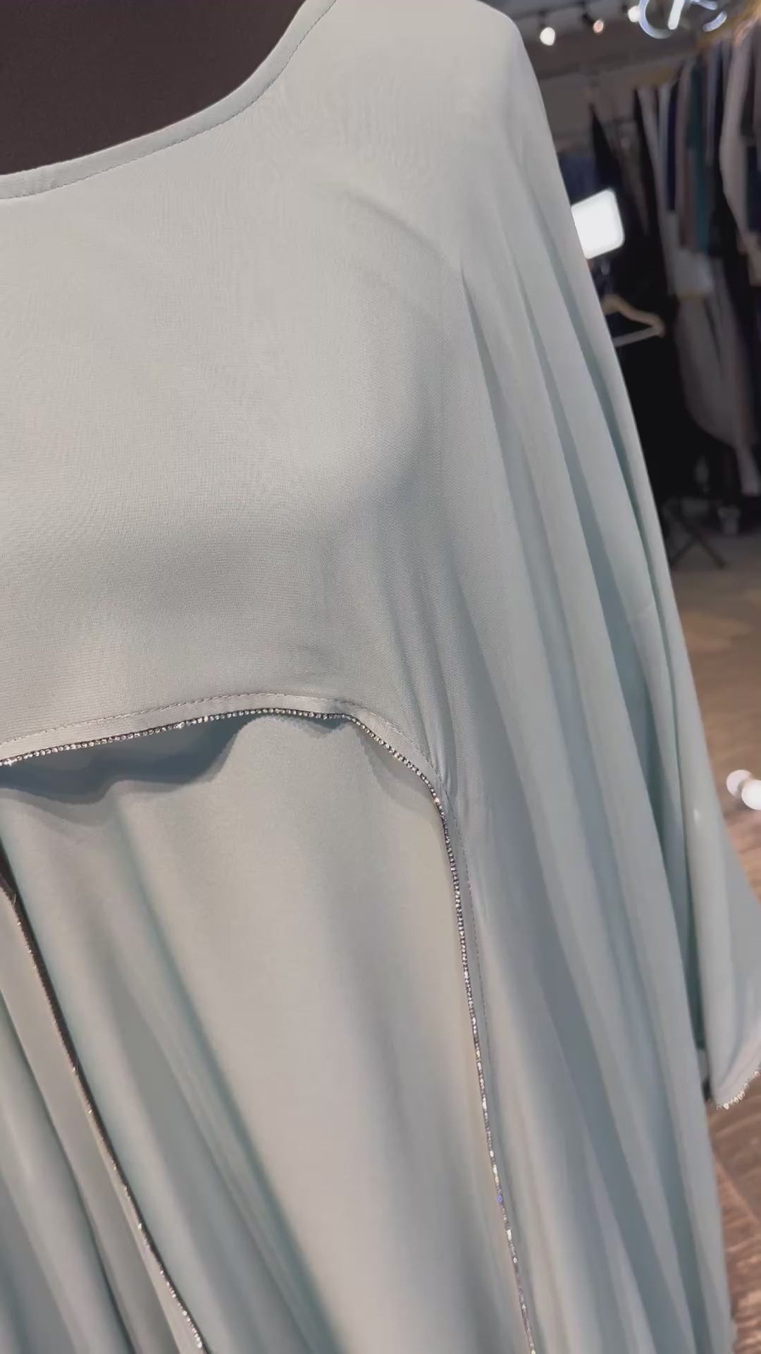 Farasha Wrap Abaya Set with Hijab -Mint Green
