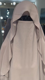 Long chiffon khimar Set- Baby Pink