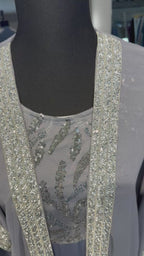 2 in 1 Abaya Set with Hijab – Gray