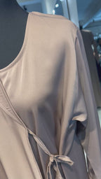 Wrap Envelope Abaya Robe- Nude Brown