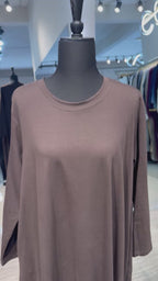 Plain Cotton Dress – Dark Brown